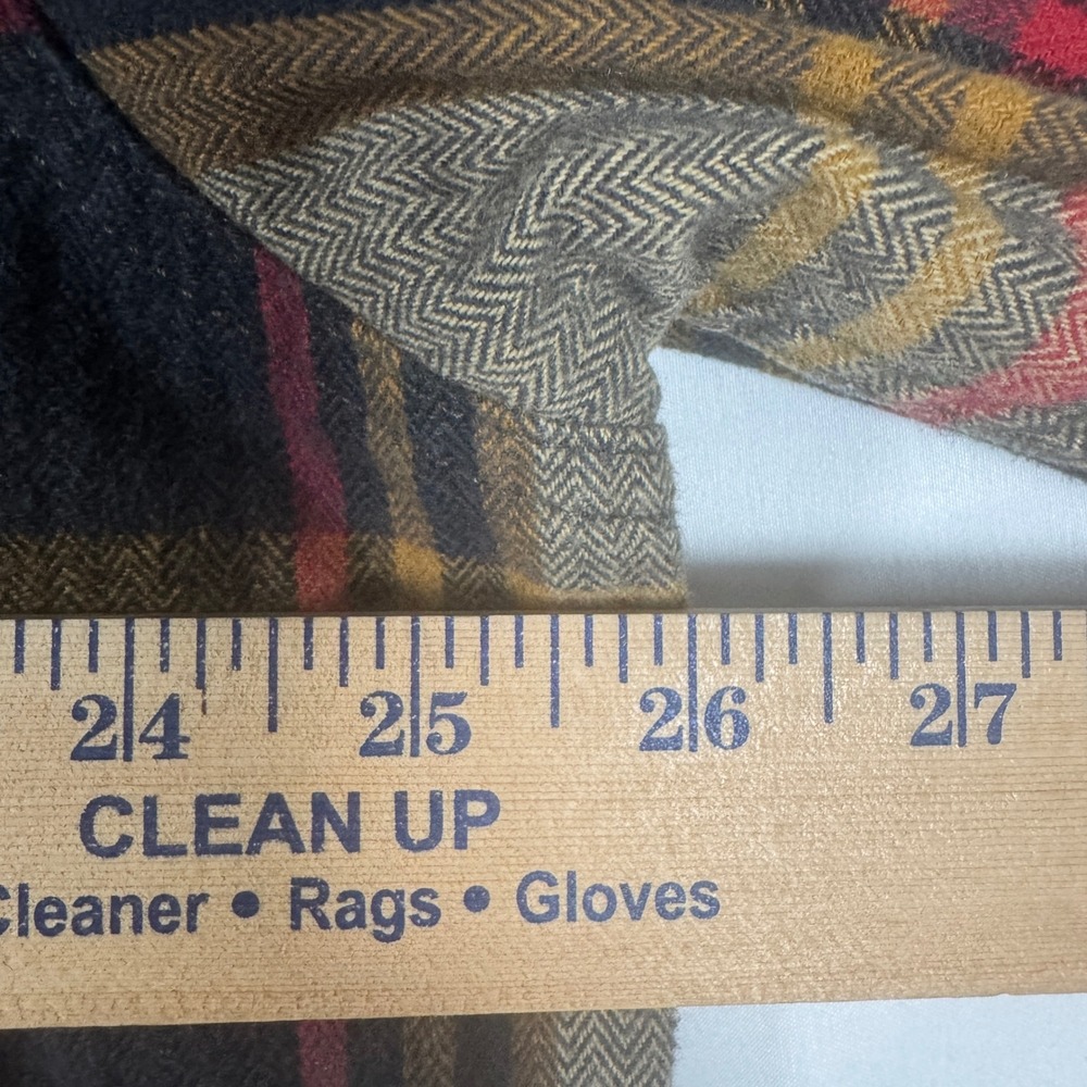 Orvis Classic Collection Flannel Shirt Mens XXL Brown Plaid Herringbone Thick - Picture 4 of 7